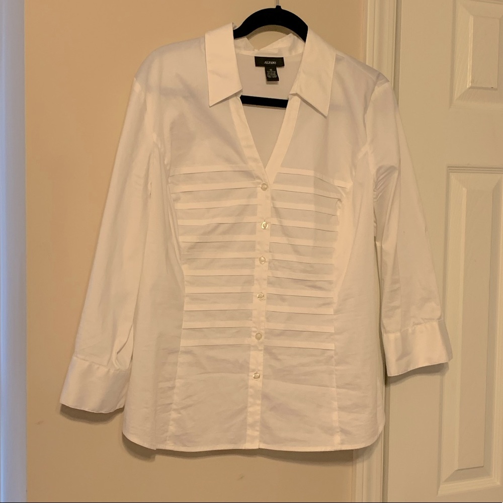 White button down shirt; Alfani size 16